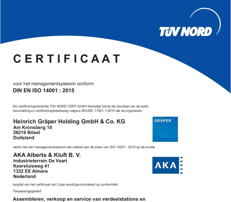 Certificaat ISO14001 2022 2025