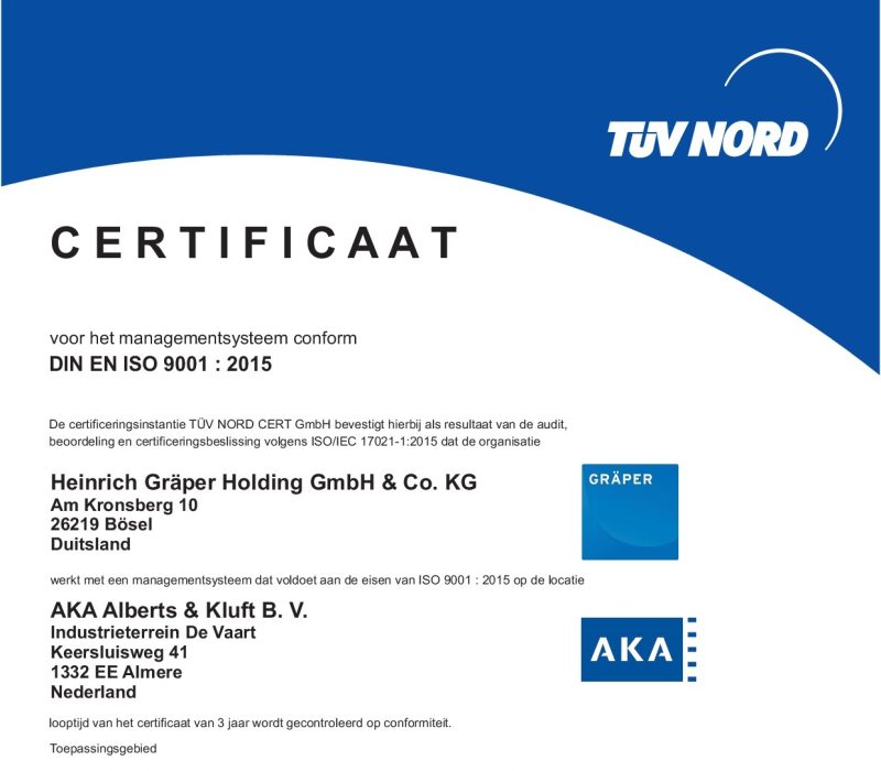 Certificaat ISO9001 2022 2025
